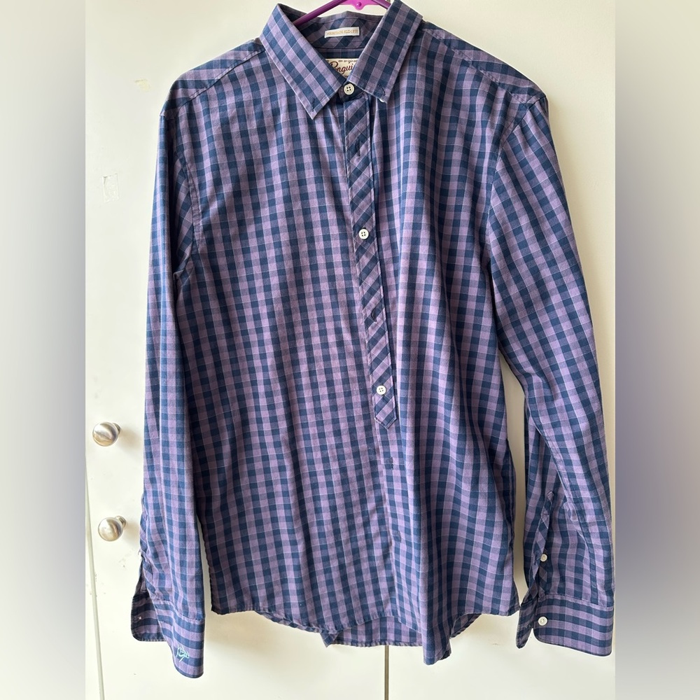 Original Penguin Blue and Pink Plaid Shirt